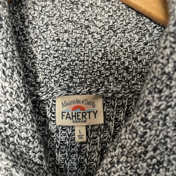 Faherty Men's Textured Gray Cardigan